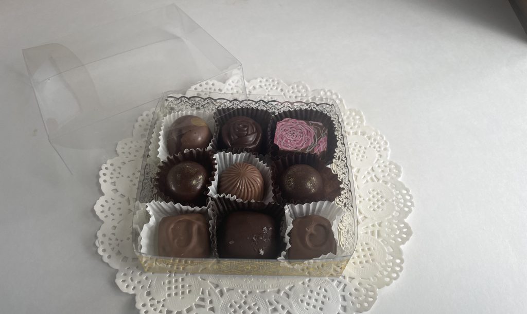 9 piece box of chocolates